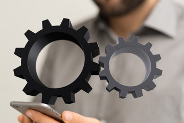 Gear With Success Concept digital.