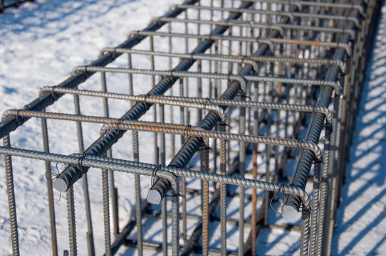 The frame is made of reinforcement for a concrete base.