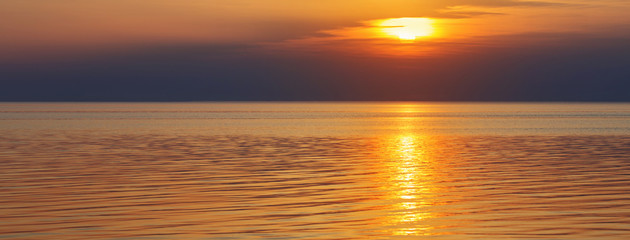 beautiful summer sunset on sea