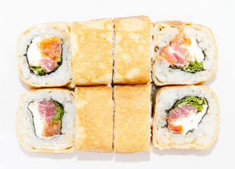 fresh roll japanese food with local seafood