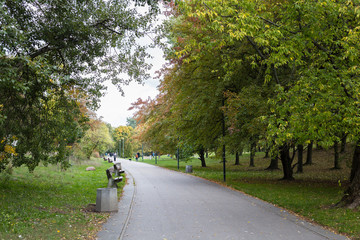 Autumn in Pole Mokotowskie Park, Warsaw, Poland
