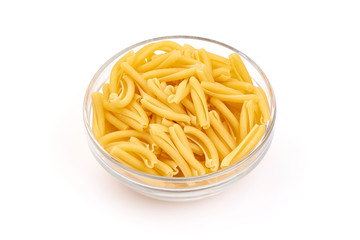 Italian Penne Rigate Macaroni Pasta, isolated on white background