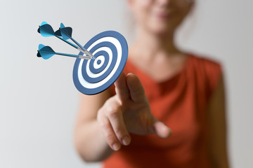 dart target arrow hitting on bullseye which is the ultimate goal that everyone wants.