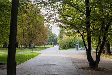 Autumn in Pole Mokotowskie Park, Warsaw, Poland