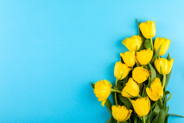 Yellow tulips flowers .Symbol of spring.Mother's Day, Birthday, Valentine's Day.