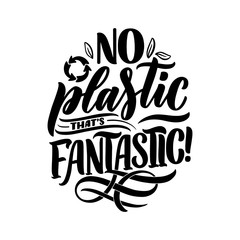 Eco bag print for cloth design. Retail advertising. Lettering quote for environment concept. Organic design template. Typography illustration.