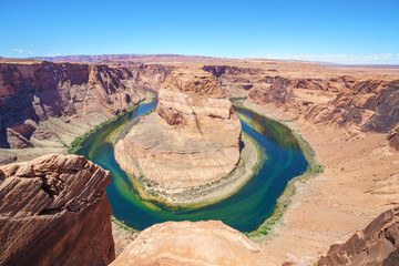 looking at colorado river from horseshoe bend in arizona, usa