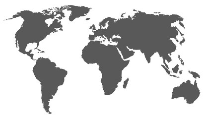 Fototapeta na wymiar World map silhouette vector