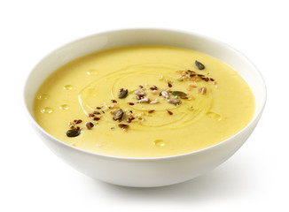 bowl of vegetable cream soup