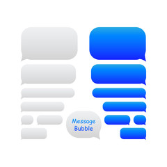 Blue Message bubbles icons for chat. Vector message bubbles design template.