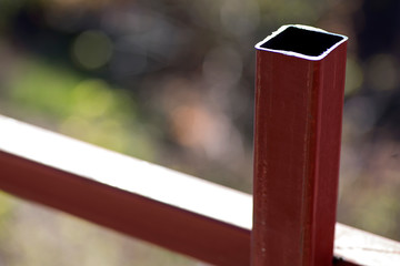 The iron construction profile for house at outdoor.