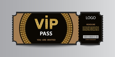 Luxury VIP admission ticket stub - obrazy, fototapety, plakaty