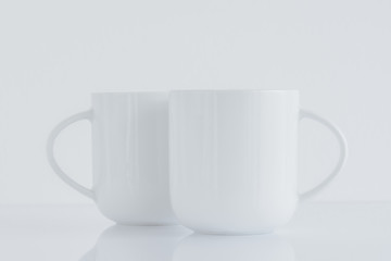 Two white teacups mock up