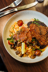 Beans and Rice Bowl with Cilantro and Tomatoes