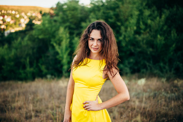 Girl in a yellow dress.