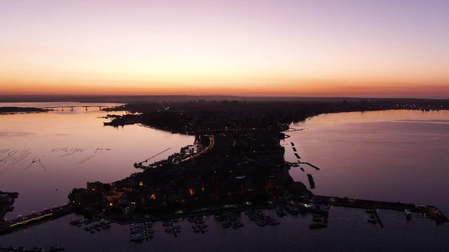 Spectacular, fantastic aerial shot of the dawn of taranto 2