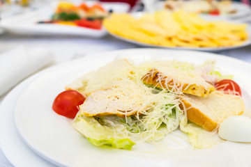 Photo of the Caesar salad. classic recipe.