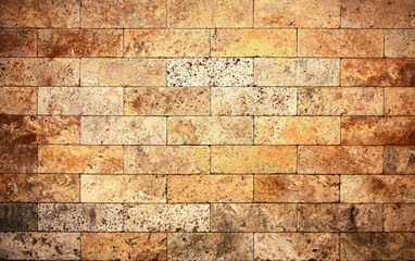 Yellow marble wall, tiles in rectangle background.