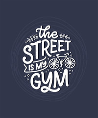 Lettering slogan about bicycle for poster, print and t shirt design. Save nature quote. Vector illustration