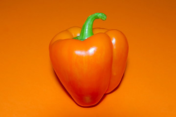 orange bell pepper on an orange background