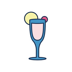 Isolated alcohol cocktail line fill style icon vector design