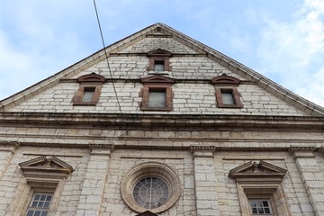 Temple protestant de Montbéliard ouvert en 1607- ville de Montbéliard - département du Doubs - région Franche Comté - France - Vue extérieure