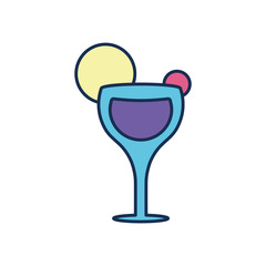 Isolated alcohol cocktail line fill style icon vector design