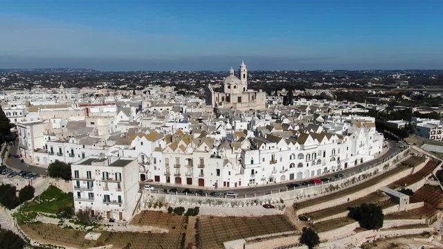 Locorotondo, historic Italian town, aerial shot 6