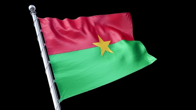 Flag Burkina Faso BF 4k loop
