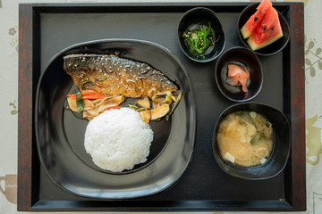 Saba fish grilled soy sauce - Grilled Mackerel (Saba Shioyaki)