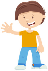happy boy cartoon character illustration