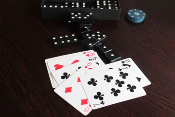 playing cards and poker chips