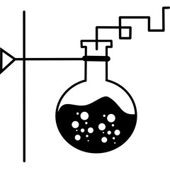 Chemical test tube pictogram icon. Laboratory glassware or beaker equipment. Experiment flasks. Trendy modern vector symbol. Simple flat illustration. Glass chemical, laboratory flasks for science lab