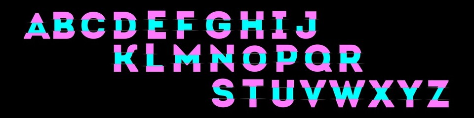 Abstract shift font. Vector illustration.