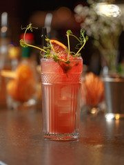 Exquisite fruit lemonade on the restaurant's bar