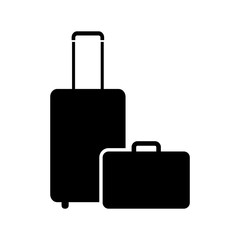 Suitcase, Luggage icon, logo isolated on white background