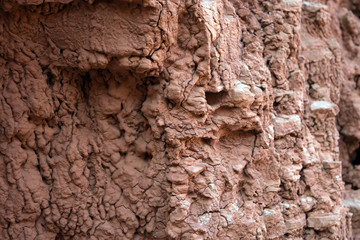 Close up of textured rock in a canyon.