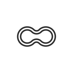 Linear Infinity loop symbol. Circle icon. Flat design. Minimal and simple. Stock Vector illustration isolated on white background.
