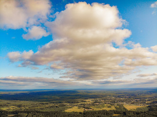 Aerial shooting the village of Suday in the Kostroma taiga