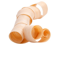 Wooden sawdust roll isolated on the white