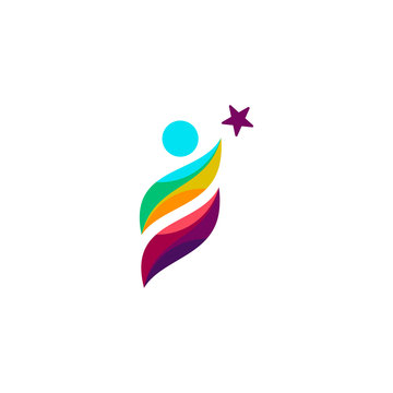 abstract human colorful logo design emblem vector illustration creative logo template