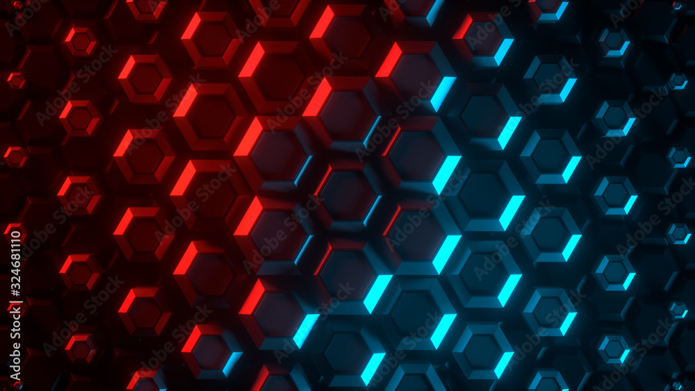 Poster abstract bright creative background. modern clean minimalistic design. hexagonal geometric structure