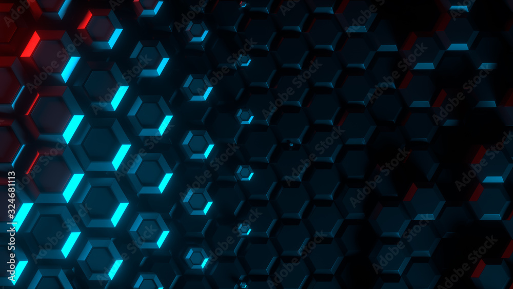 Poster abstract bright creative background. modern clean minimalistic design. hexagonal geometric structure
