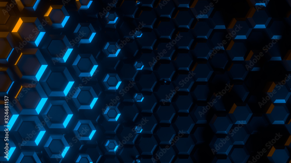 Poster abstract bright creative background. modern clean minimalistic design. hexagonal geometric structure