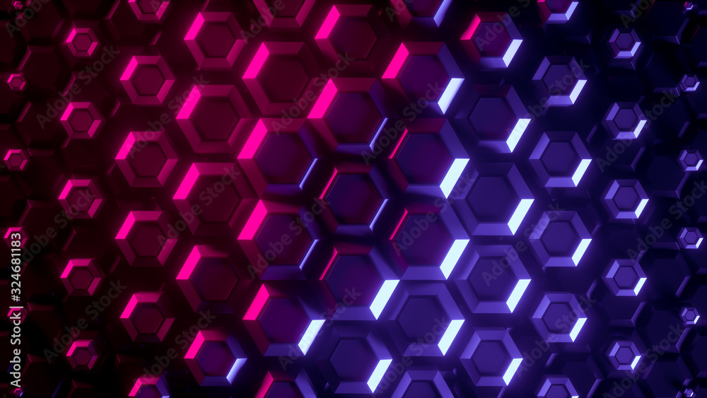 Poster abstract bright creative background. modern clean minimalistic design. hexagonal geometric structure