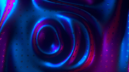 Holographic folds. Creative colorful waves background. Beautiful smooth flow of foil, neon surface, trendy vibrant colours, ripples, fashion luxury textile. 3d rendering