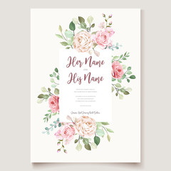 elegant floral wedding invitation card template