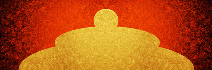 金と赤の抽象模様