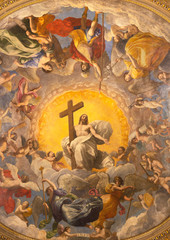 Obraz na płótnie Canvas RAVENNA, ITALY - JANUARY 28, 2020: The freco Glory of Resurected Jesus from the cupola of side chapel in Duomo (cathedral) by Guido Reni (1575 - 1642).