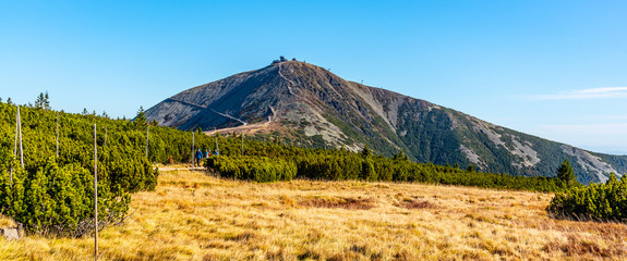 Snezka - the highest mountain of Czech Republic. Krkonose National Park, Giant Mountains